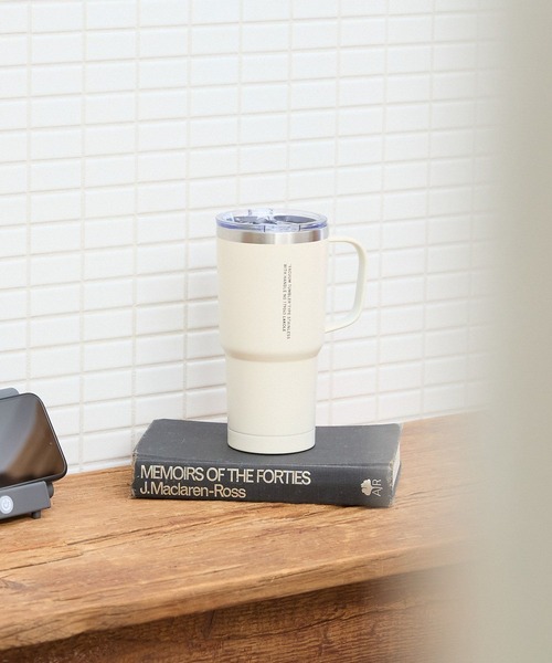 LAKOLE（ラコレ）の「【保温保冷】フタ&ハンドル付きタンブラー323162（水筒・レディース・チャコール/アイボリー/グリーン/ブルー/イエロー/オレンジ・FREE）」の11枚目の写真