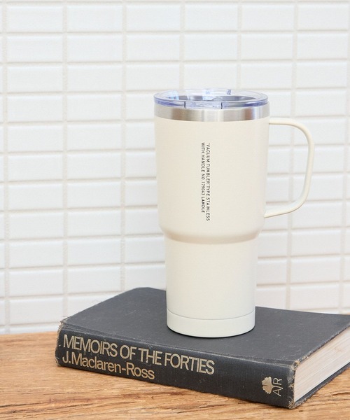 LAKOLE（ラコレ）の「【保温保冷】フタ&ハンドル付きタンブラー323162（水筒・レディース・チャコール/アイボリー/グリーン/ブルー/イエロー/オレンジ・FREE）」の12枚目の写真