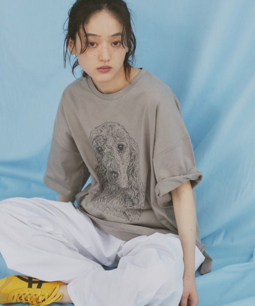 MERLOT（メルロー）の「【新色・新柄追加】ヴィンテージライクアニマルプリントT（Tシャツ/カットソー・レディース・グレー系その他/ホワイト系その他/グレー/ホワイト/ベージュ・FREE）」の5枚目の写真