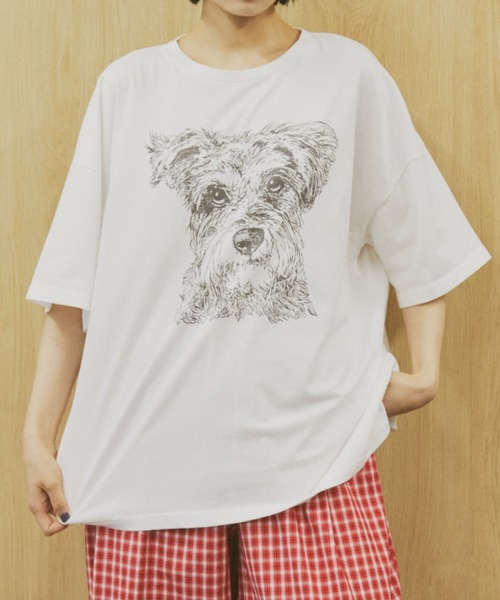 MERLOT（メルロー）の「【新色・新柄追加】ヴィンテージライクアニマルプリントT（Tシャツ/カットソー・レディース・グレー系その他/ホワイト系その他/グレー/ホワイト/ベージュ・FREE）」の3枚目の写真