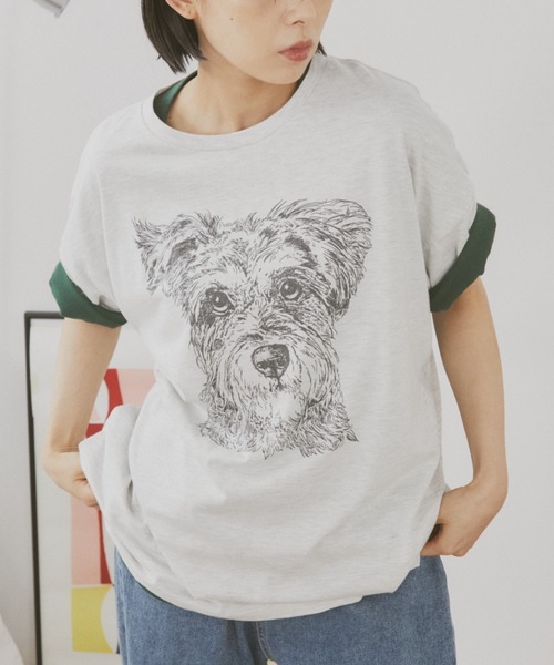 MERLOT（メルロー）の「【新色・新柄追加】ヴィンテージライクアニマルプリントT（Tシャツ/カットソー・レディース・グレー系その他/ホワイト系その他/グレー/ホワイト/ベージュ・FREE）」の4枚目の写真