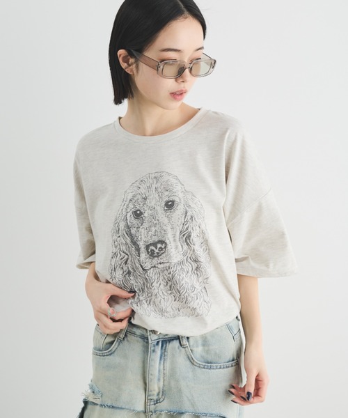 MERLOT(メルロー)の「【新色・新柄追加】ヴィンテージライクアニマルプリントT(Tシャツ/カットソー・レディース・グレー系その他/ホワイト系その他/グレー/ホワイト/ベージュ・FREE)」の19枚目の写真