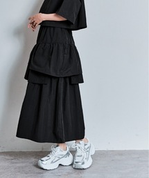 定価22,000円】フェンネル シャカシャカロングスカート ブラック
