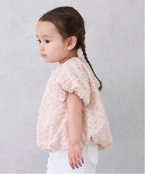 petit main(プティマイン)の「【リンク】ジャガードバルーンブラウス(キッズ)(シャツ/ブラウス・キッズ・ライトグリーン/ピンク/アイボリー・120cm/100cm/90cm/80cm/110cm/130cm)」の4枚目の写真