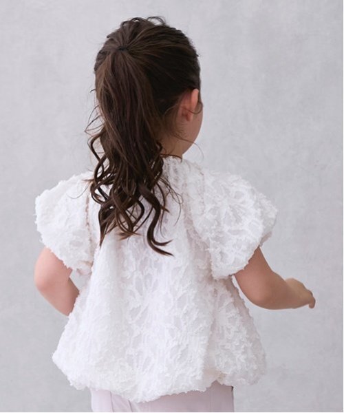 petit main(プティマイン)の「【リンク】ジャガードバルーンブラウス(キッズ)(シャツ/ブラウス・キッズ・ライトグリーン/ピンク/アイボリー・120cm/100cm/90cm/80cm/110cm/130cm)」の7枚目の写真