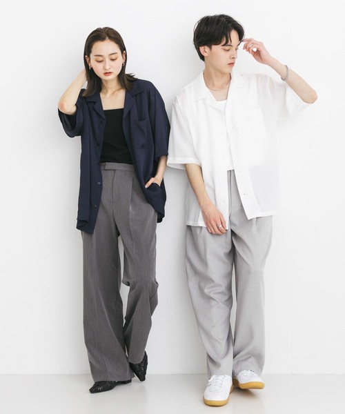 セール】『ユニセックス』シアーヨウリュウオープンカラーシャツ