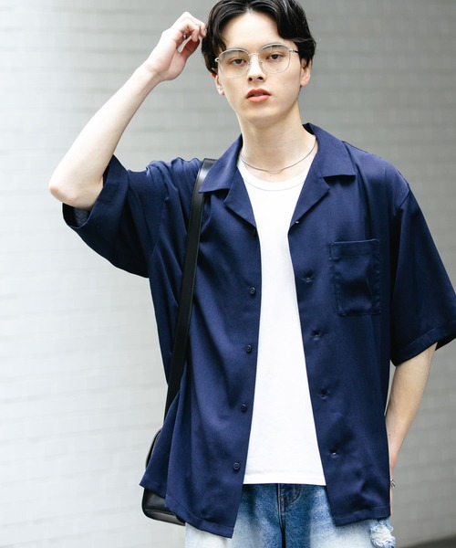 セール】『ユニセックス』シアーヨウリュウオープンカラーシャツ