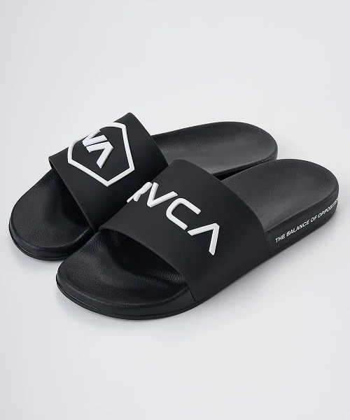 RVCA(ルーカ)の「RVCA メンズ RVCA SHOWER SLIDE ファッションサンダル 【2025年夏モデル】/ルーカシャワサン(シャワースライドサンダル)(サンダル・メンズ・ブラック/ブラック系その他・10/9/8)」の1枚目の写真