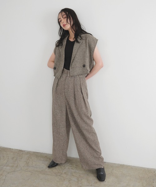 LIAN(リアン)の「サマーツイードテーラードベスト(ベスト・レディース・ブラック/ブラウン・FREE)」の19枚目の写真