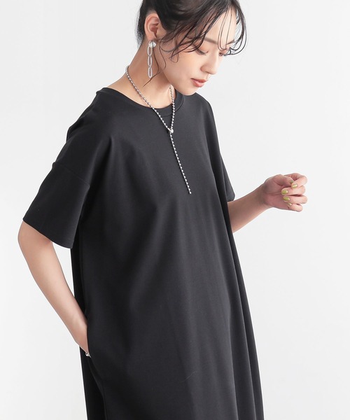 n'OrLABEL（ノアールレーベル）の「【機能素材】『カットソーコクーンワンピース』（ワンピース・レディース・テラコッタ/ネイビー/ブラック・1/2）」の20枚目の写真