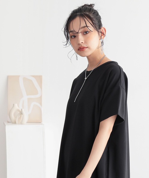 n'OrLABEL（ノアールレーベル）の「【機能素材】『カットソーコクーンワンピース』（ワンピース・レディース・テラコッタ/ネイビー/ブラック・1/2）」の21枚目の写真