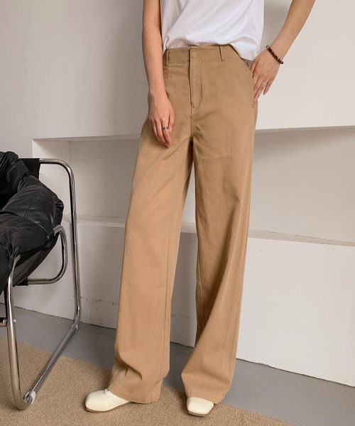 DECADE CLASSIC(ディケイド クラシック)の「美しいシルエットワイドパンツ(チノパンツ・レディース・ネイビー/ベージュ/ホワイト・MEDIUM/SMALL/LARGE)」の3枚目の写真