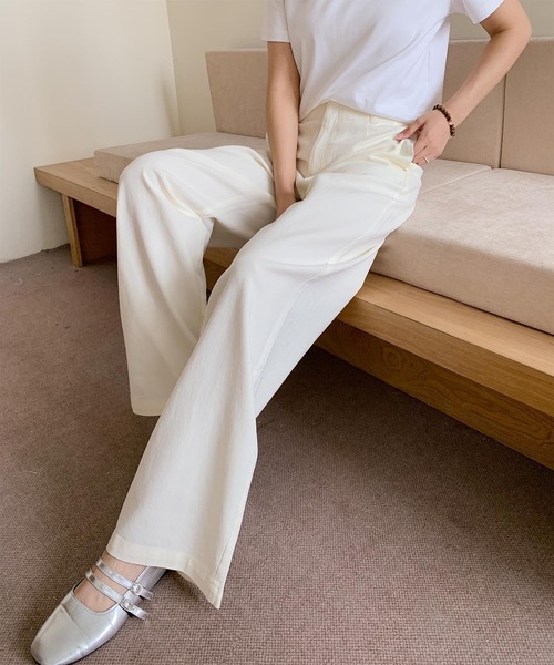 DECADE CLASSIC(ディケイド クラシック)の「美しいシルエットワイドパンツ(チノパンツ・レディース・ネイビー/ベージュ/ホワイト・MEDIUM/SMALL/LARGE)」の6枚目の写真