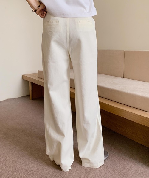 DECADE CLASSIC(ディケイド クラシック)の「美しいシルエットワイドパンツ(チノパンツ・レディース・ネイビー/ベージュ/ホワイト・MEDIUM/SMALL/LARGE)」の12枚目の写真