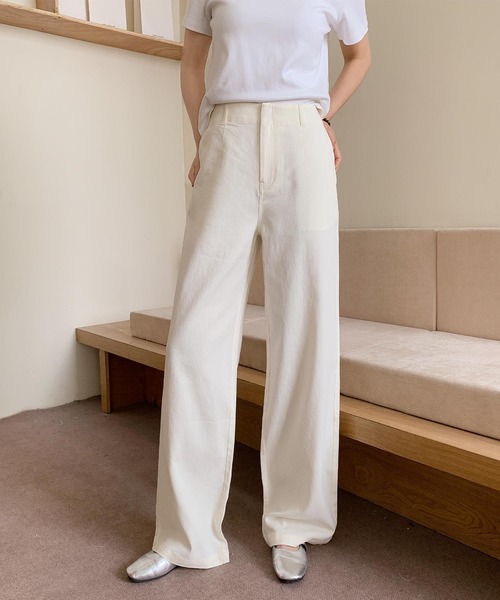 DECADE CLASSIC(ディケイド クラシック)の「美しいシルエットワイドパンツ(チノパンツ・レディース・ネイビー/ベージュ/ホワイト・MEDIUM/SMALL/LARGE)」の5枚目の写真
