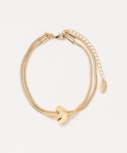 BEAUTY&YOUTH UNITED ARROWS(ビューティーアンドユースユナイテッドアローズ)の「スネークチェーン×ビーンモチーフ 2連ブレスレット(ブレスレット・レディース・シルバー/ゴールド・FREE)」の2枚目の写真
