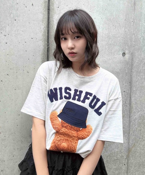 【新品】T by ★ ベア付きカットソー 23区（ニジュウサンク） tシャツ 「ご好評につき新色追加」ナチュラル