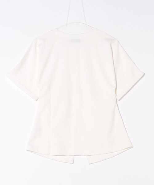 M y u(ミュー)の「フロントラインスリットトップス(Tシャツ/カットソー・レディース・ホワイト/ブラック・FREE)」の3枚目の写真