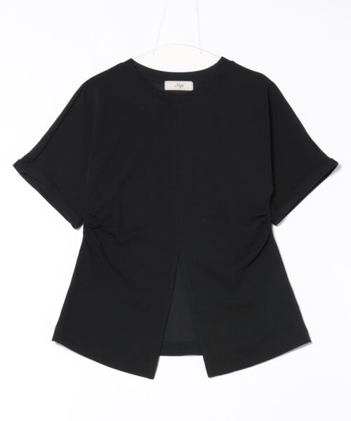 M y u(ミュー)の「フロントラインスリットトップス(Tシャツ/カットソー・レディース・ホワイト/ブラック・FREE)」の16枚目の写真