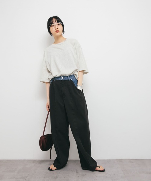 KBF バイカラーコクーンパンツ　ブラウン KBF バイカラーコクーンパンツ ブラウン KBF パンツ 「2サイズ