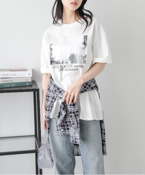 La-gemme(ラジェム)の「フォトプリント ロゴTシャツ(Tシャツ/カットソー・レディース・グレー/ホワイト/ブラック・フリー)」の8枚目の写真