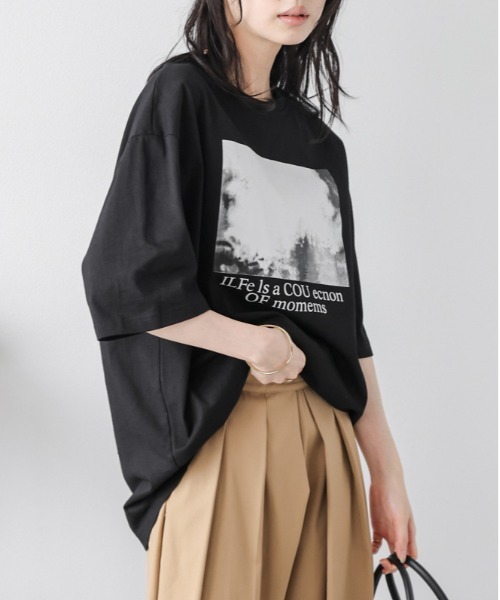 La-gemme(ラジェム)の「フォトプリント ロゴTシャツ(Tシャツ/カットソー・レディース・グレー/ホワイト/ブラック・フリー)」の13枚目の写真