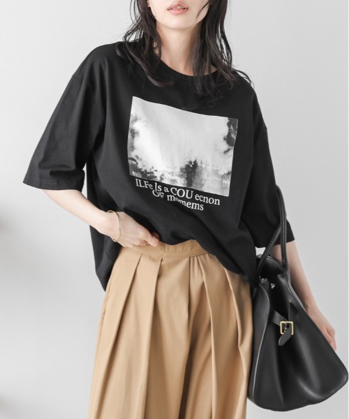 La-gemme(ラジェム)の「フォトプリント ロゴTシャツ(Tシャツ/カットソー・レディース・グレー/ホワイト/ブラック・フリー)」の10枚目の写真