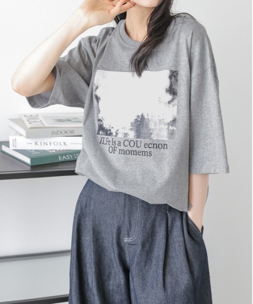 La-gemme(ラジェム)の「フォトプリント ロゴTシャツ(Tシャツ/カットソー・レディース・グレー/ホワイト/ブラック・フリー)」の17枚目の写真