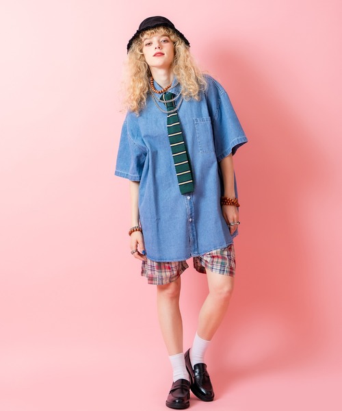 a.p.o.v.（エーピーオービー）の「a.p.o.v. パッチワークチェック柄イージーショートパンツ（その他パンツ・メンズ・ブラック/アイボリー・ONESIZE）」の4枚目の写真