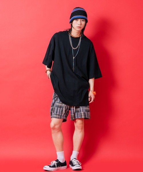 a.p.o.v.（エーピーオービー）の「a.p.o.v. パッチワークチェック柄イージーショートパンツ（その他パンツ・メンズ・ブラック/アイボリー・ONESIZE）」の6枚目の写真