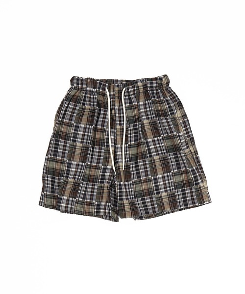 a.p.o.v.（エーピーオービー）の「a.p.o.v. パッチワークチェック柄イージーショートパンツ（その他パンツ・メンズ・ブラック/アイボリー・ONESIZE）」の7枚目の写真