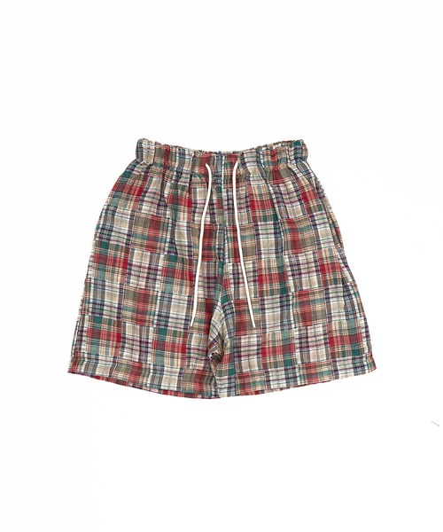 a.p.o.v.（エーピーオービー）の「a.p.o.v. パッチワークチェック柄イージーショートパンツ（その他パンツ・メンズ・ブラック/アイボリー・ONESIZE）」の8枚目の写真
