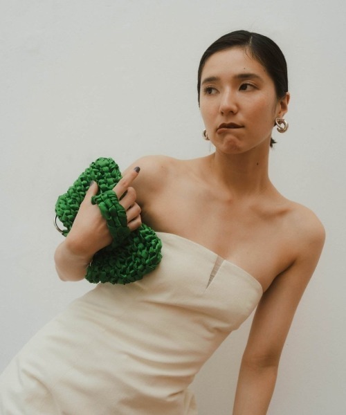 美品　Knuth Marf　クヌーフマーフ　ハンドバッグ　サテンフリル satin knitting bag（ハンドバッグ）｜Knuth Marf
