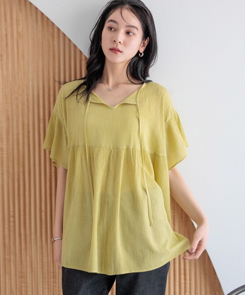 LOWRYS FARM(ローリーズファーム)の「ヨウリュウチュニックSS 495288(シャツ/ブラウス・レディース・グリーン系その他/アイボリー/ブラック・FREE)」の3枚目の写真