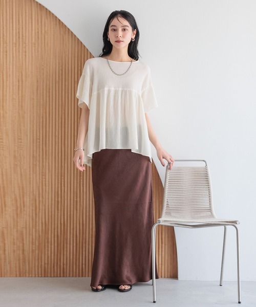 LOWRYS FARM(ローリーズファーム)の「ヨウリュウチュニックSS 495288(シャツ/ブラウス・レディース・グリーン系その他/アイボリー/ブラック・FREE)」の4枚目の写真