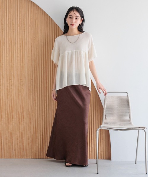 LOWRYS FARM(ローリーズファーム)の「ヨウリュウチュニックSS 495288(シャツ/ブラウス・レディース・グリーン系その他/アイボリー/ブラック・FREE)」の5枚目の写真