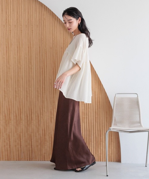 LOWRYS FARM(ローリーズファーム)の「ヨウリュウチュニックSS 495288(シャツ/ブラウス・レディース・グリーン系その他/アイボリー/ブラック・FREE)」の6枚目の写真