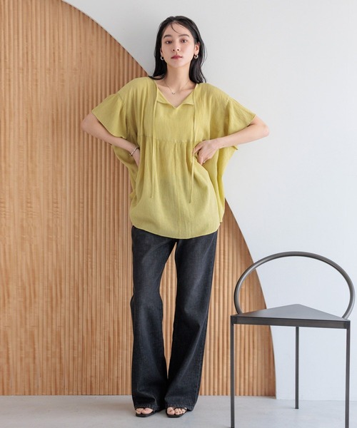 LOWRYS FARM(ローリーズファーム)の「ヨウリュウチュニックSS 495288(シャツ/ブラウス・レディース・グリーン系その他/アイボリー/ブラック・FREE)」の10枚目の写真