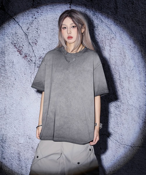 EFFECTION（エフェクション）の「EFFECTION // gradation wash crew neck T-shirt〈グラデーションウォッシュ加工 クルーネック Tシャツ〉（Tシャツ/カットソー・メンズ・ブルー系その他/ブラック系その他/ブラウン系その他・MEDIUM/LARGE/X-LARGE）」の4枚目の写真