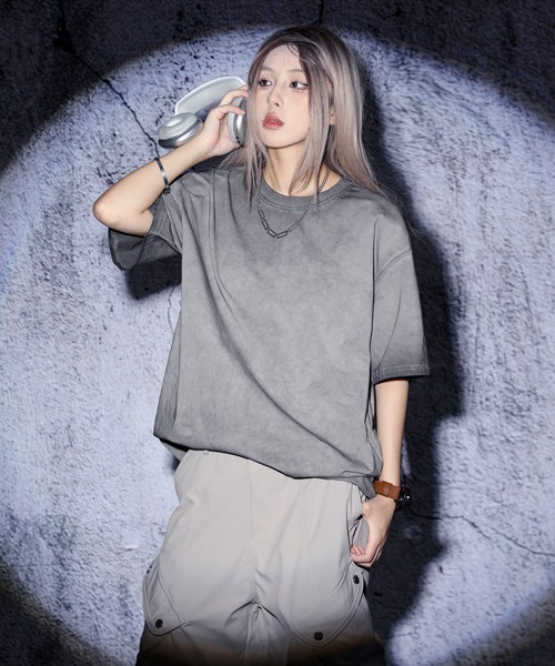 EFFECTION（エフェクション）の「EFFECTION // gradation wash crew neck T-shirt〈グラデーションウォッシュ加工 クルーネック Tシャツ〉（Tシャツ/カットソー・メンズ・ブルー系その他/ブラック系その他/ブラウン系その他・MEDIUM/LARGE/X-LARGE）」の9枚目の写真