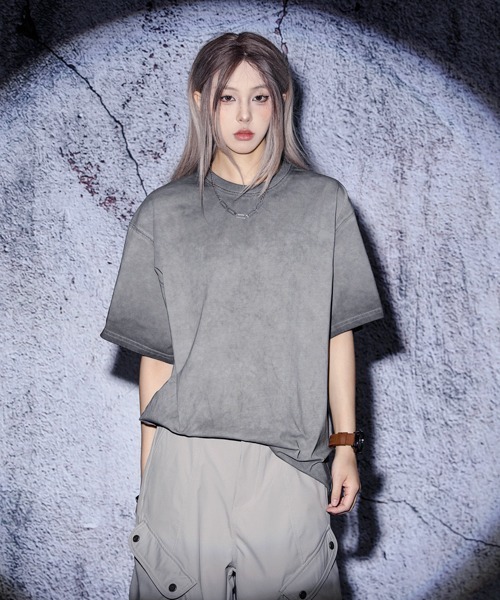 EFFECTION（エフェクション）の「EFFECTION // gradation wash crew neck T-shirt〈グラデーションウォッシュ加工 クルーネック Tシャツ〉（Tシャツ/カットソー・メンズ・ブルー系その他/ブラック系その他/ブラウン系その他・MEDIUM/LARGE/X-LARGE）」の6枚目の写真