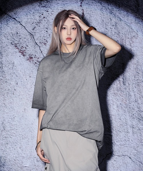 EFFECTION（エフェクション）の「EFFECTION // gradation wash crew neck T-shirt〈グラデーションウォッシュ加工 クルーネック Tシャツ〉（Tシャツ/カットソー・メンズ・ブルー系その他/ブラック系その他/ブラウン系その他・MEDIUM/LARGE/X-LARGE）」の5枚目の写真