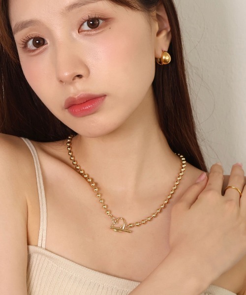 CEMONEMO（セモネモ）の「ボールチェーン ハート マンテル ネックレス（ネックレス・レディース・シルバー/ゴールド・FREE）」の3枚目の写真