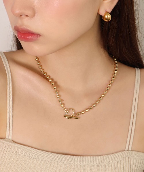 CEMONEMO（セモネモ）の「ボールチェーン ハート マンテル ネックレス（ネックレス・レディース・シルバー/ゴールド・FREE）」の5枚目の写真