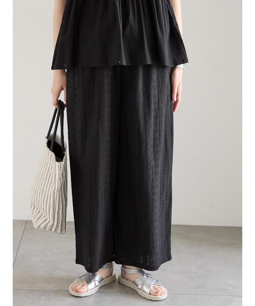 Samansa Mos2 blue（サマンサモスモスブルー）の「【Made in India】シフリーパンツ（その他パンツ・レディース・ブラック/オフホワイト/サックスブルー・F）」の2枚目の写真