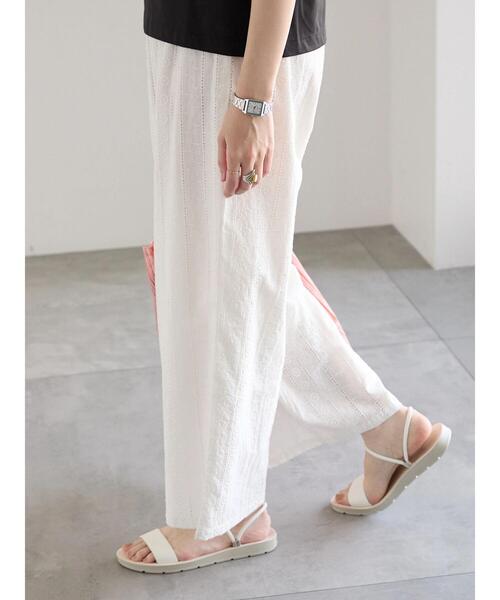 Samansa Mos2 blue（サマンサモスモスブルー）の「【Made in India】シフリーパンツ（その他パンツ・レディース・ブラック/オフホワイト/サックスブルー・F）」の5枚目の写真