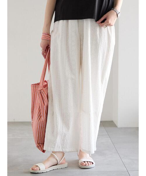 Samansa Mos2 blue（サマンサモスモスブルー）の「【Made in India】シフリーパンツ（その他パンツ・レディース・ブラック/オフホワイト/サックスブルー・F）」の7枚目の写真