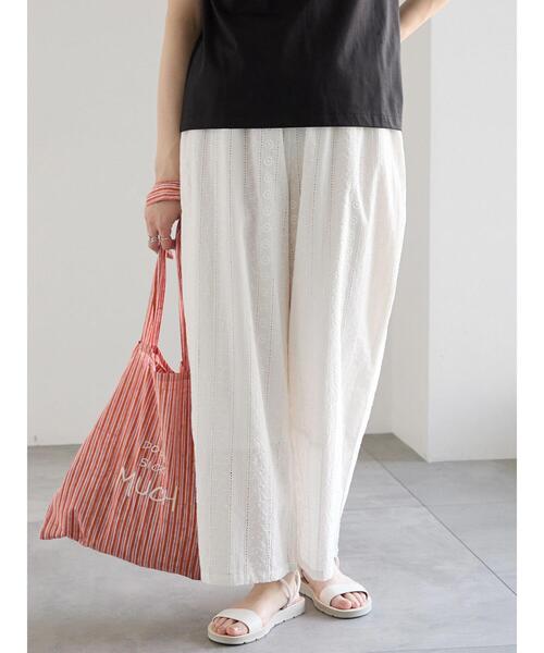 Samansa Mos2 blue（サマンサモスモスブルー）の「【Made in India】シフリーパンツ（その他パンツ・レディース・ブラック/オフホワイト/サックスブルー・F）」の8枚目の写真