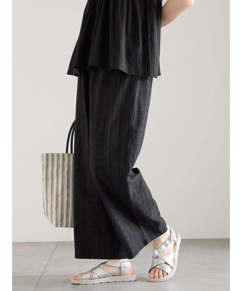 Samansa Mos2 blue（サマンサモスモスブルー）の「【Made in India】シフリーパンツ（その他パンツ・レディース・ブラック/オフホワイト/サックスブルー・F）」の13枚目の写真