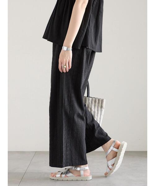 Samansa Mos2 blue（サマンサモスモスブルー）の「【Made in India】シフリーパンツ（その他パンツ・レディース・ブラック/オフホワイト/サックスブルー・F）」の14枚目の写真